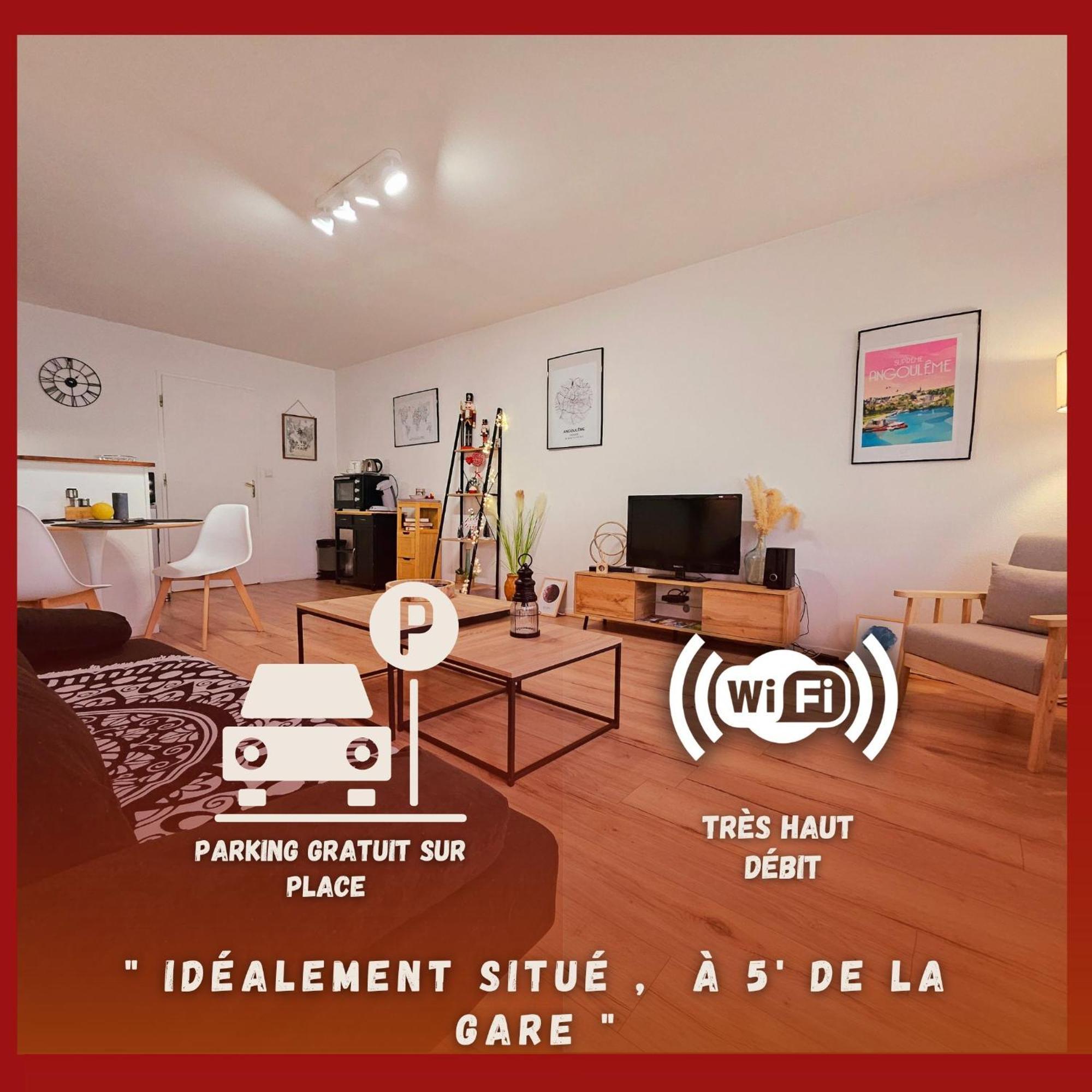 Appartement Cosy Proche Gare - Fibre Optique Et Parking Angoulême Dış mekan fotoğraf